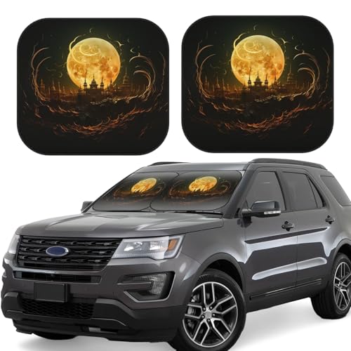 Pare-soleil pliable lune dorée pour voiture taille M afin d'éviter le volant brûlant en été