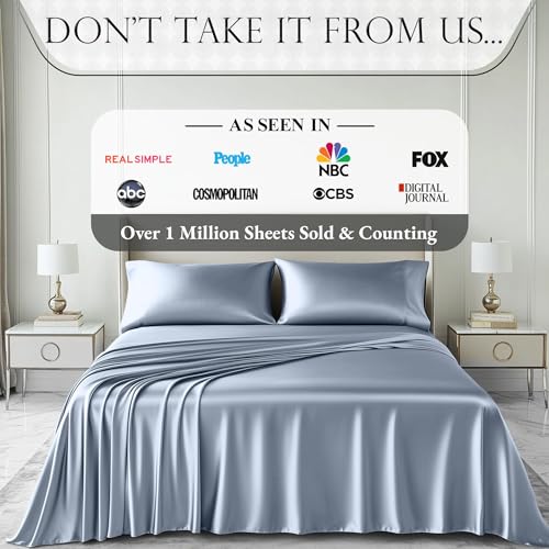 Image of DECOLURE Satin Sheets Twin Size | Softer Than Silk | Luxury 3 Pc Bed Set