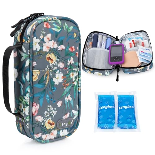 Estojo térmico para viagem com refrigerador de insulina YOUSHARES - Bolsa térmica medicamentos de viagem insulina para diabetes, estojo para insulina com 2 bolsas de gelo em gel aprovadas pela TSA