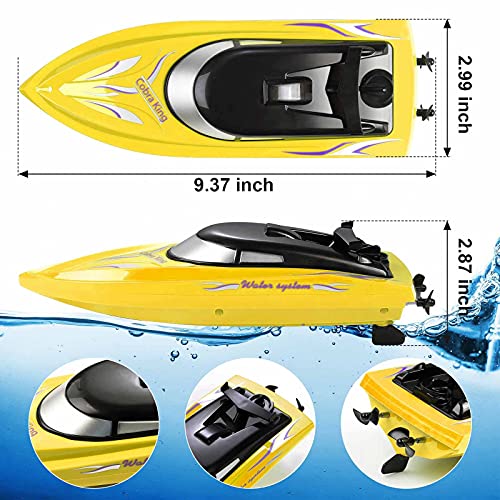 RC Boat Remote Control Boats for Pools and Lakes, RH701 15km/h High Speed Mini Boat Toys for Kids Adults Boys Girls Yellow