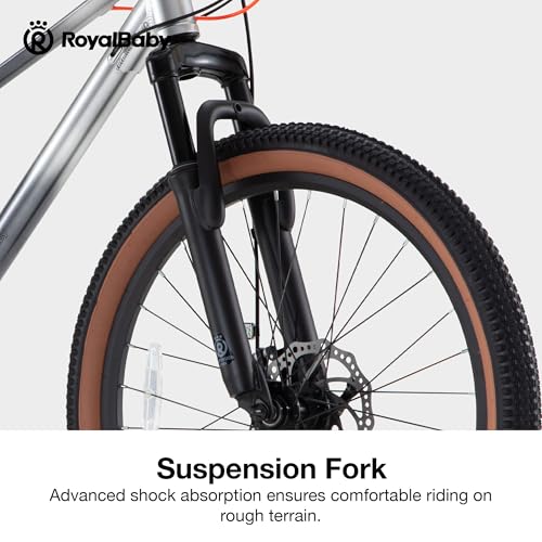 Image of RoyalBaby Kids Mountain Bike for Boys and Girls, Ultra-Light Aluminum 20-26 Inch Wheel Bicycle for 6-14 Years Old Children, 7 /21-Speeds Drivetrain