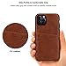 TENDLIN Compatible with iPhone 11 Pro Case Wallet Design Premium Leather Case with 2 Card Holder Slots (Brown)