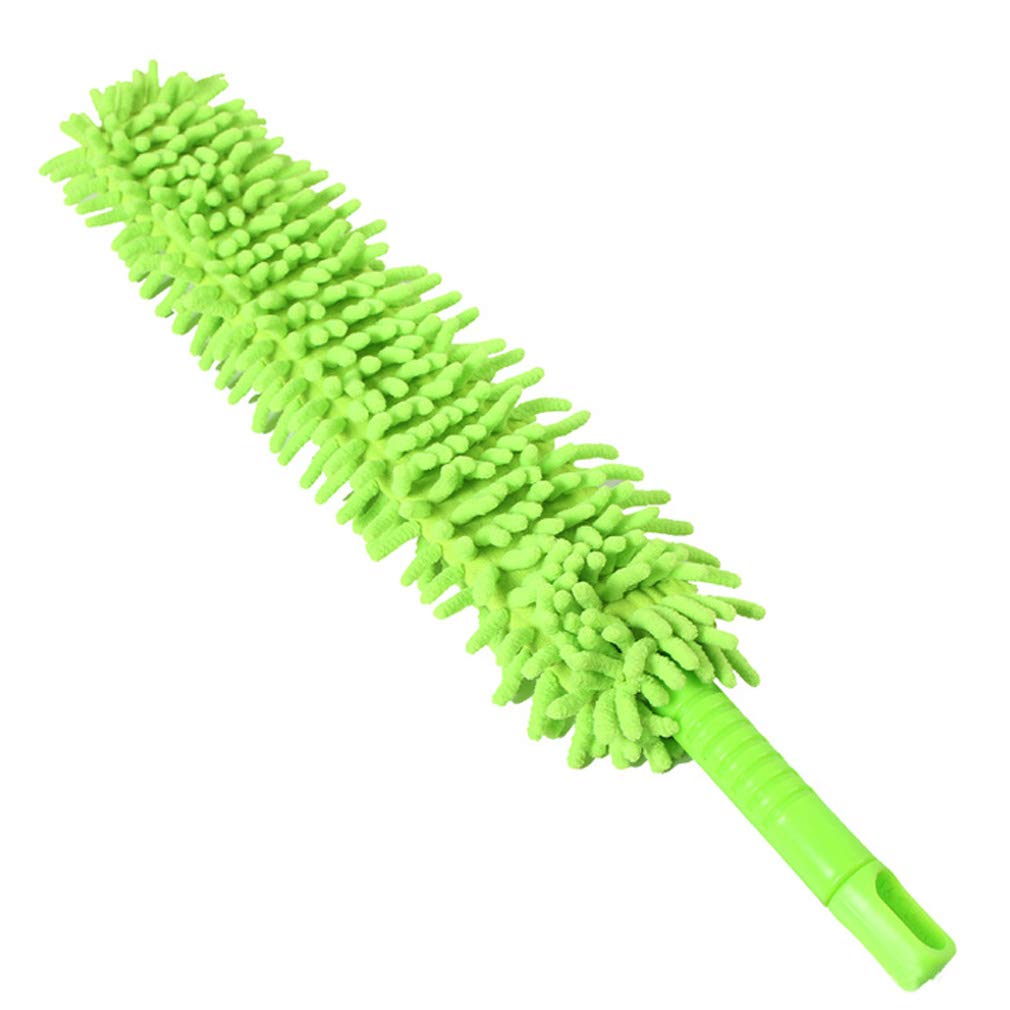 Junhouse Wheel and Rim Brush Extra Long Flexible Microfiber Chenille Car Vehicle Wheel Washing Cleaning Brush Household Cleaning Tool Appliances Dusters (Green)