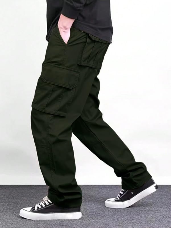 Image of DEELMO Men's Stylish Multi-Pocket Cargo Pants || Casual Fit Pants Trousers || Stylish Trousers for Men || Men's Cargo (MD501 01 08)