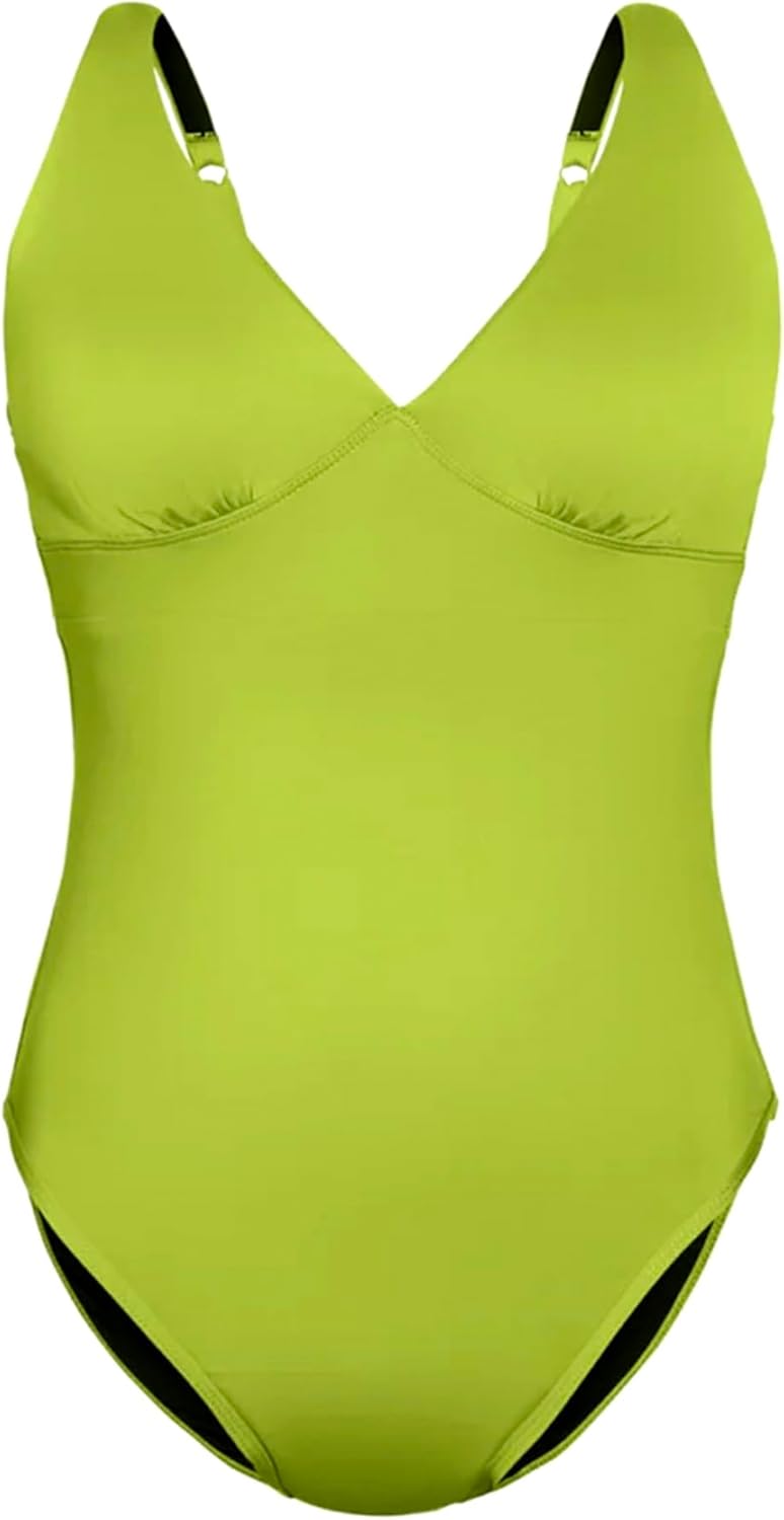 KNIX Women Leakproof Period Swimwear Plunge One-Piece – Light Flow Protection, Absorbs 1–3 Regular Tampons, UPF 50+