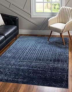 Unique Loom Del Mar Collection Contemporary Transitional Blue Area Rug