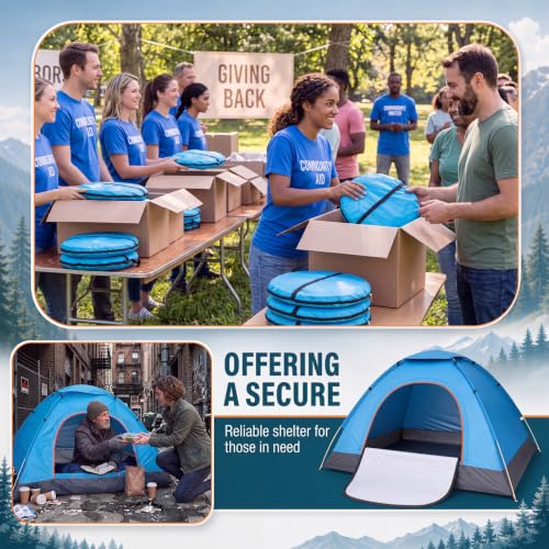 BreezeHug Set de Camping a Granel Incluye Carpa Ligera y Saco de Dormir Multicolor con Bolsa de Transporte Fácil de Montar para Personas sin Hogar Senderismo Camping miniatura 5