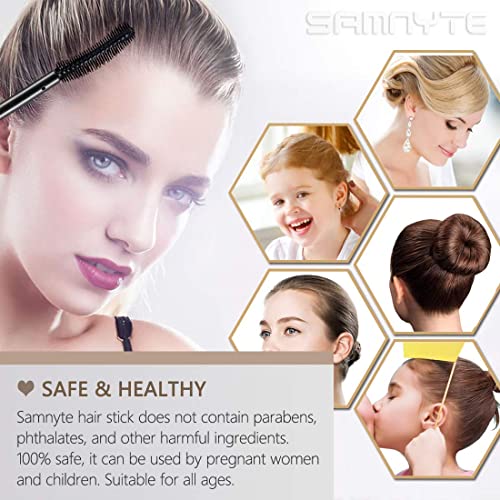 Samnyte Hair Finishing Stick, 2 Pack × 0.7 Fl.oz Hair Mascara For Flyaway Hair Shaping Feel Cream Moisturizing Not-Greasy Flash Moment Broken Hair Finishing Stick Bangs Styling Gel #TOP2