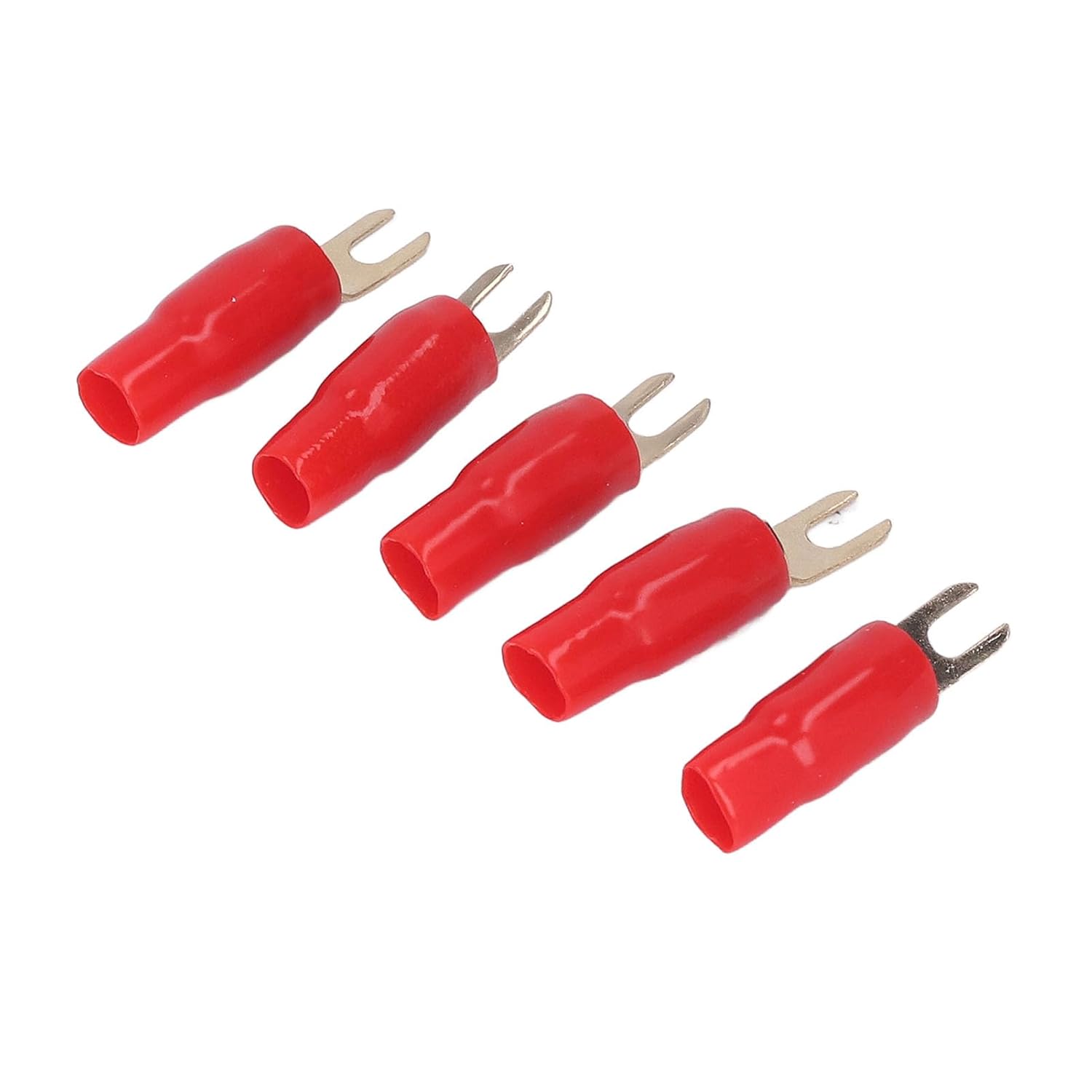 Fork Spade Wire Connectors, 25Pcs 6 Gauge Fork Spade U Type Wire Connectors Electrical Crimp Terminals for Car Boat Home Solar Panel