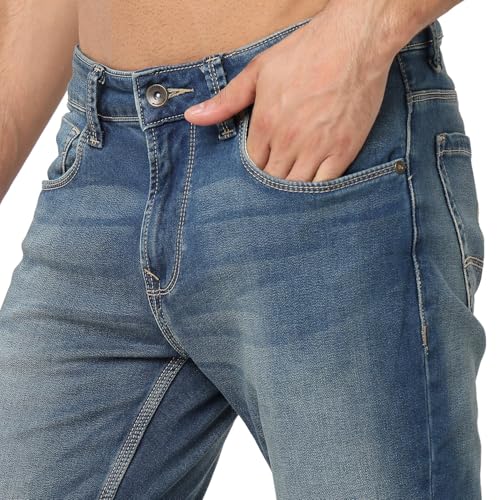 Image of Spykar Men's Slim Fit Low Rise Casual Jeans