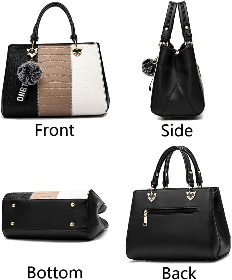 Top-handle Handbags Tote for Women PU Leather Crossbody Shoulder Bag Multi-color Purse Satchel