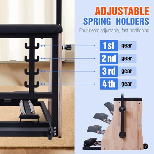 Pilates Chair for Yoga Fitness Pilates Reformer Machine with Split Pedal,Handles & Springs of Different Resistances Pilates Combo Equipment Non-Slip Socks for Home Use Gym Workout & Rehabilitation - Image 5