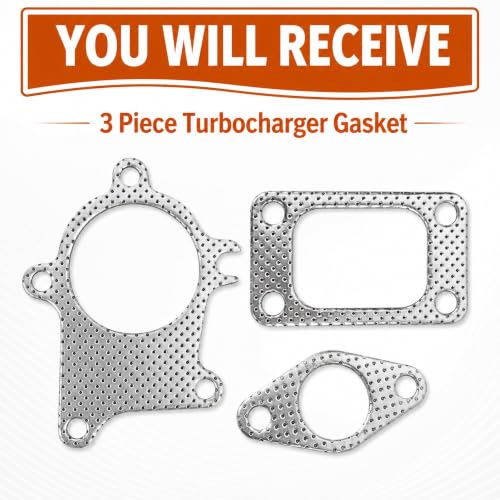 Image of PSLER 3Pcs Turbo Discharge Gasket Kit 38mm 5 Bolt Downpipe T3 T4 Turbo | Ensures secure downpipe sealing,Optimal exhaust flow,Design fits T3 /T4 turbos
