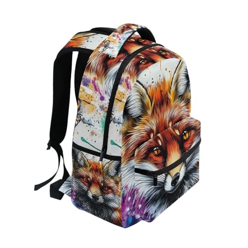 Fox Head Butterfly Backpack Daypack Shoulder Bag Book Bag Lightweight Back Pack 12 ×16.9 Inch2