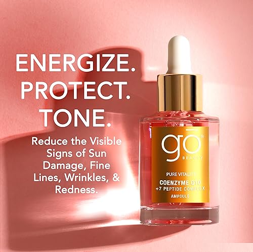 Go Beauty Longevity CoQ10, Daily Antioxidant Defense Serum - A Super Food for Skin, Boost Skin Health, Anti-Aging, Sun Damage, Sagging Skin – with 7 Peptides & Vitamin B3 – Pure Vitality, 1 fl. Oz - Image 3