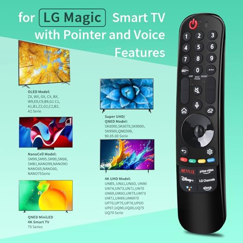 Image of for LG-TV-Remote MR22GN, Voice Replacement for LG Magic Remote for 2022 OLED QNED NanoCell Series Smart TVs with Pointer and Voice Function