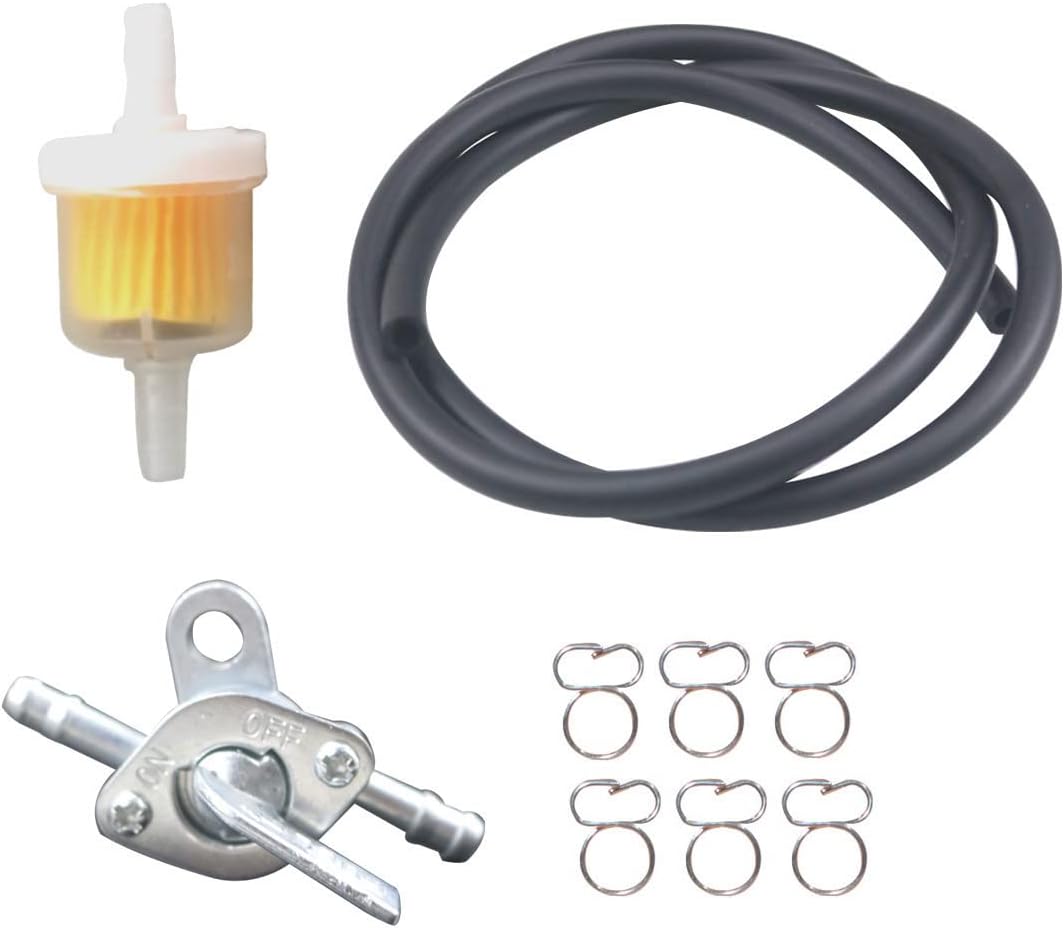 Universal Fuel Line Inline Fuel Filter Petcock Switch Shut Off Valve Replacement parts for Chinese scooter, mopeds, ATVs, dirt bikes and lawn mowers