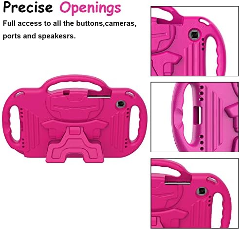 Surom Kids Case for Samsung Galaxy Tab A7 10.4" 2022/2020 (Model SM-T509/T500/T505/T507), Shock Proof Kids Friendly Handle Stand with Shoulder Strap for Samsung Tab A7 10.4 Inch 2022/2020, Rose Pink