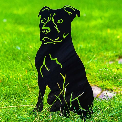 Staffordshire Bull Terrier Statue Garden Ornament Christmas Decor Gift Dog Owner Mom Her Lover Him Woman Figurine Themed Sculpture (Black Staffy - Black Painted) — photo 5
