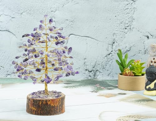 Image of ZAICUS Amethyst Crystal Tree of Life Feng Shui Money Tree 7-8 Inch