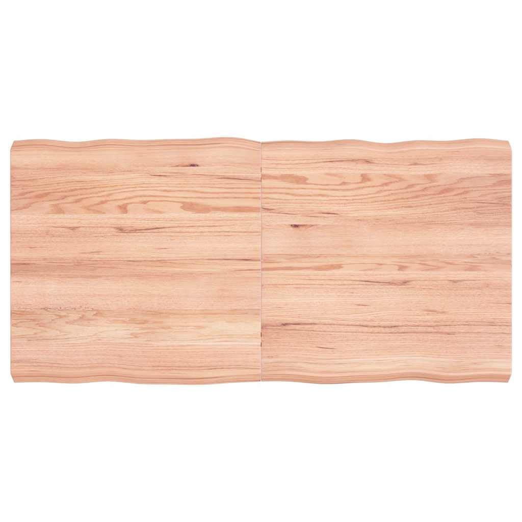 Blat stołu z litego drewna 120 x 60 cm z krawędzią drzewa, lakierowany, do jadalni, biura, kuchni, nadaje się do użytku na zewnątrz, wytrzymały, naturalny, nadaje się jako zamiennik, "zrób to