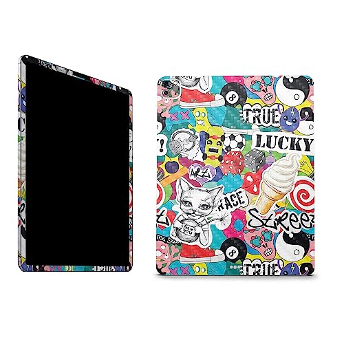 Image of MightySkins Carbon Fiber Skin Compatible with Apple iPad Pro 12.9 inch M2 6th Gen (2022) Full Wrap Kit - Sticker Bomb | Protective, Durable Textured Carbon Fiber Finish | Easy to Apply | Made in The USA