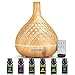 DOCOO Difusor de Aromas, 400ML Humidificador Aromaterapia con 6 Botellas de Aceite Esencial 100% Puro, 7 Luces LED de Color y 4 Temporizador, Difusor de Aceites Esenciales Bebé para Hogar Dormitorio