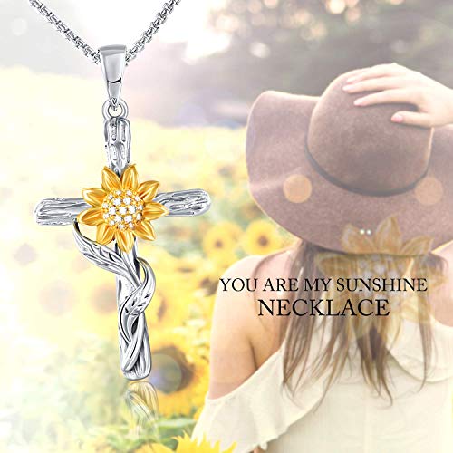 Snzm Cross Pendant Necklace For Women Rose Flower Necklace Jewelry For Christmas Birthday Valentines Day Necklace For Women 18 With 2 Inches (S4) #TOP2