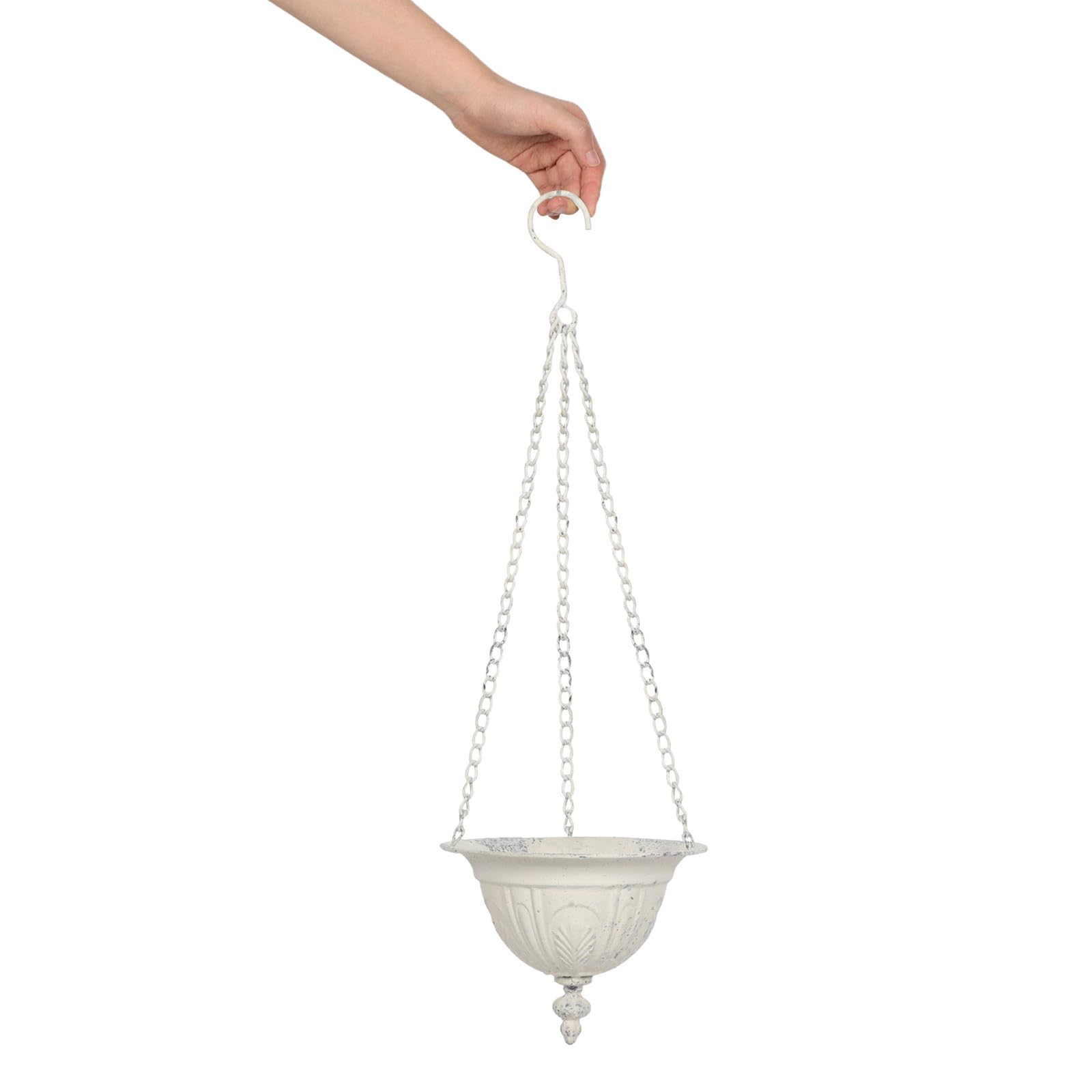 2 Stück Hängender Wandpflanzer aus Eisen Weiß Rustikaler Blumentopfhalter für Kräuter und Blumen Wandmontage für Innenbereich und Zaun