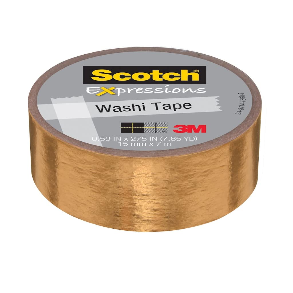 Scotch Expressions Washi Tape: 0.59 in. x 393 in. (Gold Foil)