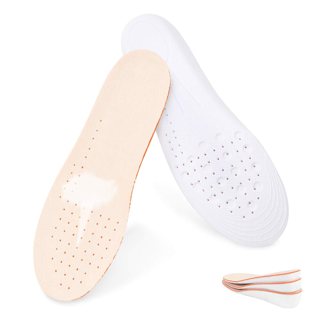 Kalevel 1.5cm Height Increase Insole Elevator Lift Inserts Full Length Soft Shock Absorption Insoles Shoe Inserts Women Taller Thick for Walking (US Size 5-9)