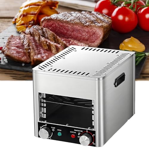 Parrilla eléctrica para interior sin humo para cocinar a alta temperatura hasta 800 °C, perfecta para filetes y verduras, ideal para uso en la cocina