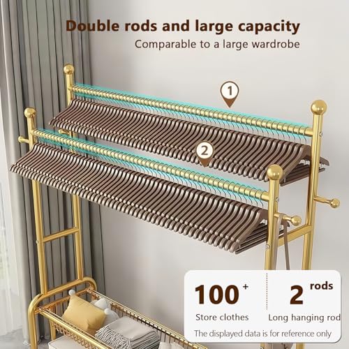 Portant à vêtements double barre pour solutionner le manque de placards - 4