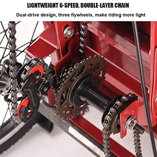 Ambayz Faltbares 20-Zoll-Dreirad 6 Dreirad-Cruiser-Fahrrad Mit Variabler Geschwindigkeit Für Erwachsene, Lastendreirad Mit Korb Und Verstellbarem Sattel- Für Picknicks Und Übungen,Schwarz – Bild 6