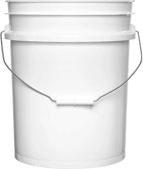 5 Gallon (20L) Plastic Buckets, 3-Pack - White