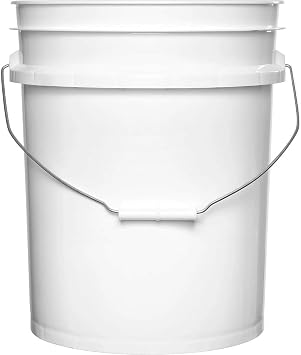 5 Gallon (20L) Plastic Buckets, 3-Pack - White