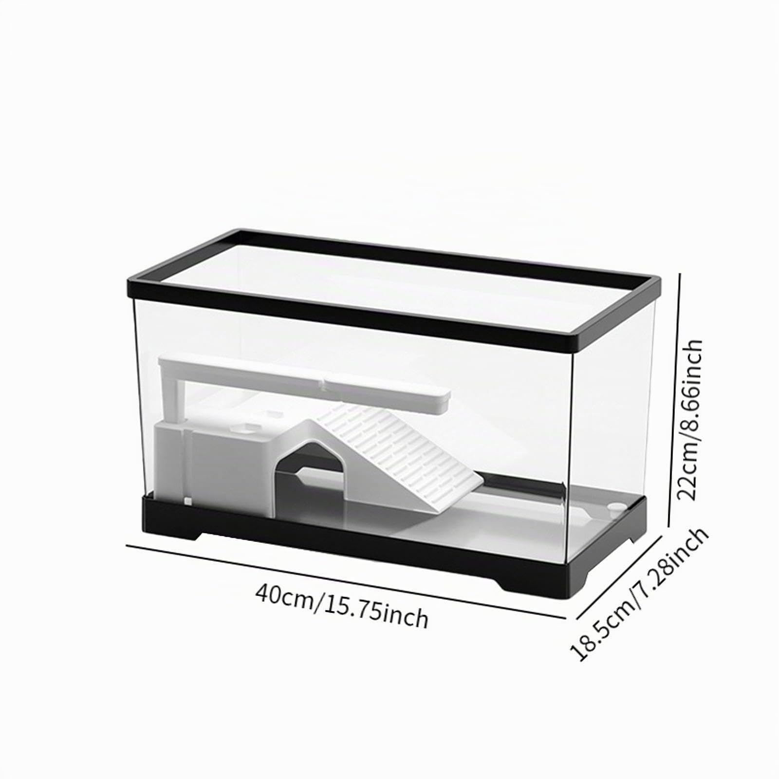 F Fityle Acquario per tartarughe, habitat per rettili, nascondigli, forniture per anfibi, recinto per tartarughe, habitat per tartarughe, decorazioni per, Nero