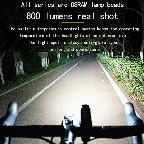 Lesovi Bike Light 800 Lumens Usb Rechargeable Bike Headlight 2500Mah Ipx6 Waterproof Bike Front Light 6 Modes Aluminum Alloy Super Bright Bike Light For Night Riding (400 Lumens) #TOP2