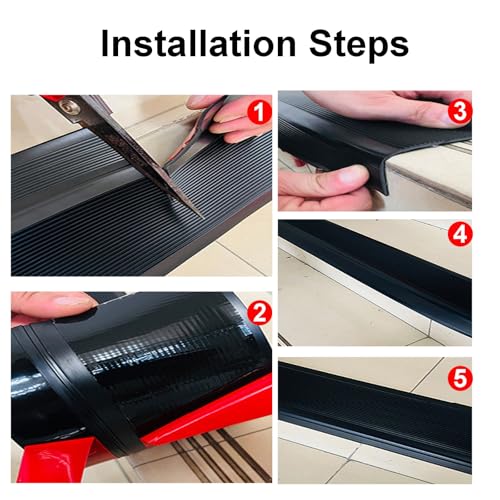 Protector de nariz de escalera autoadhesivo, perfil de PVC fácil de cortar para suelos 6