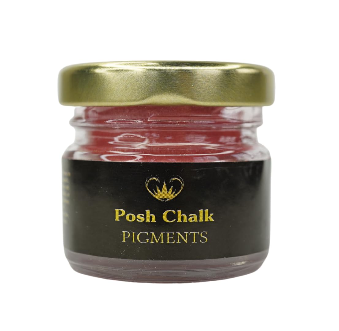 Posh Chalk PC0207 Pigment Powder- Red Carmine 30ml - Vibrant Color Mix - DIY Craft, Upcycling, Art - Wood, Glass, Metal, Fabric - Indoor + Outdoor Use โ High Coverage - Customizable