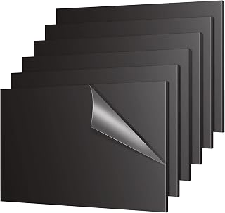 6 Pack 8x12 inch Acrylic Plexiglass Sheets, 1/8 inch Thick Black Acrylic Sheet with Protective Paper for Home Decoration, Crafts, DIY Display Projects, Signs, Painting