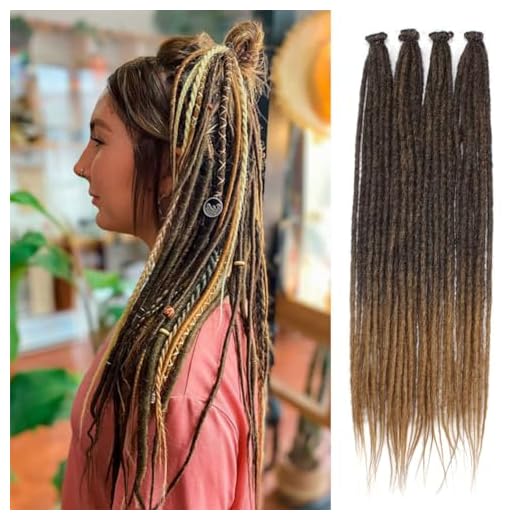 Kraler 22" Thin Ombre Dreadlock Extensions Synthetic Crochet Braided Hair Backcombed Extensions(10 Strands)…