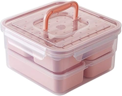 Miniatura 6 de GULRUH lonchera, Bento Box Set Independent Lattice Leak-Proof Food Storage Container Portable (Color  Blue A)