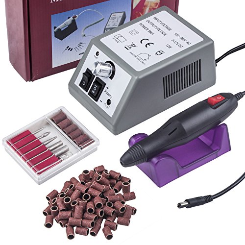 Electric Nail Drill,20,000 RPM Professional Nail Drill for Acrylic Nails,Nail File Manicure Pedicure Kit for Gel Nail,Nail Art Polisher with 100pcs Sanding Bands