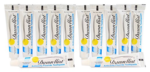 DawnMist Anticavity Flouride Toothpaste - 0.6 Ounce Tube - Pack of 12