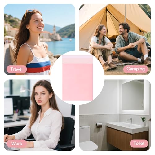 Image of 100 Pcs Sanitary Napkin Disposal Bags, Feminine Hygiene Period Bags for Tampons & Pads, Period Disposal for Teen Girls, Odor Blocker, Leak-Proof Sanitary Storage for Menstrual Products, Light Pink