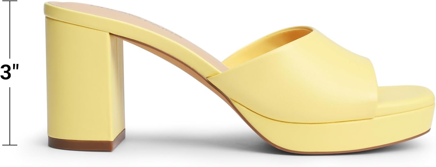 DREAM PAIRS Women's Platform Block Heel Mule Sandals, Square Toe Ankle Strap Slip On Comfortable Heeled Sandals for Party Wedding Shoes - Image 4