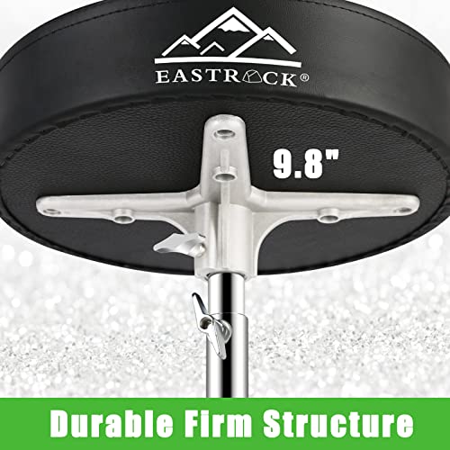 Image of EastRock Universal Drum Throne,Padded Drum Seat Rotatable Height Adjustable drumming Stools with Anti-Slip Feet for Adults and Kids Black (Silver)