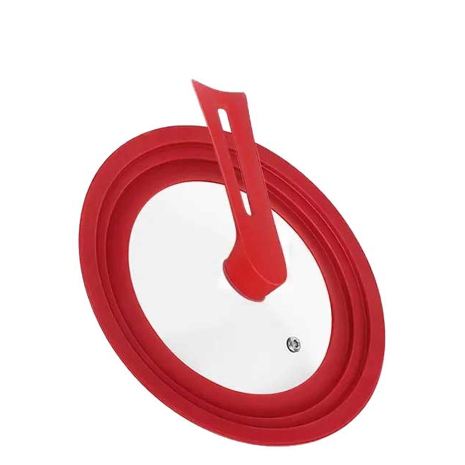 Zyslxhocz Stand Red 28-30-32Cm Silicone Universal Pan Lid With Standing Handle Kitchen Pot Skillet Frying Pan Cover Cookware Tempered Glass Replacement Pan Lid(Stand Red 28-30-32Cm)