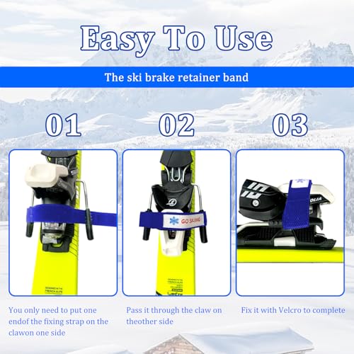 image for Vecacosic 6 Pack Ski Brake Retainers Strap, Hook and Loop Ski Accessor